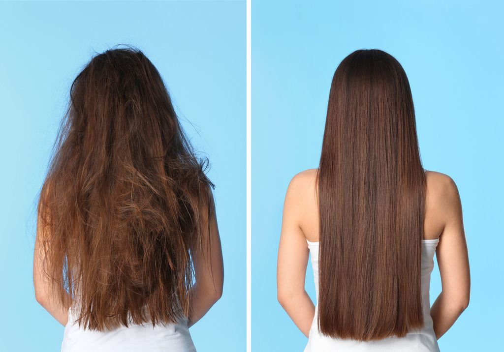 Flat Iron Hair Straightening Before and After